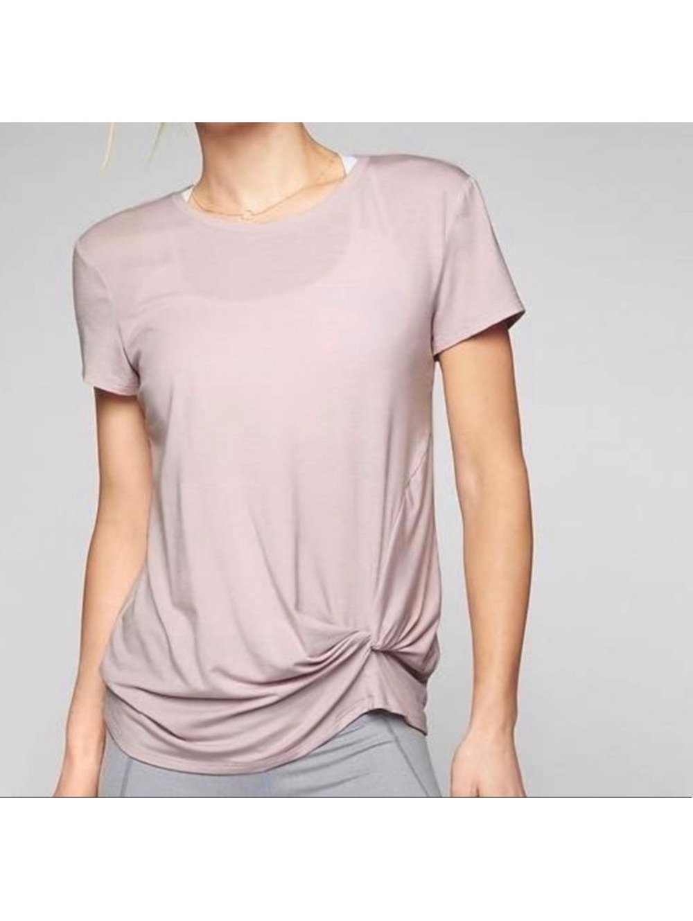 Athleta | Soft Stretchy Ultimate Side Tie Tee‎ Pale Pink  Ne